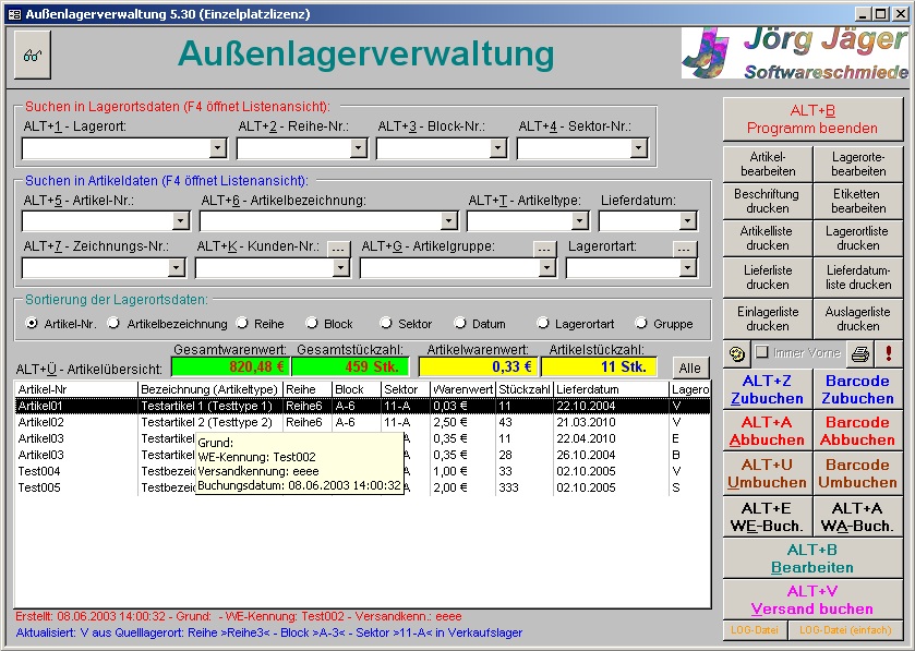 Startbild von Au�enlagerverwaltung