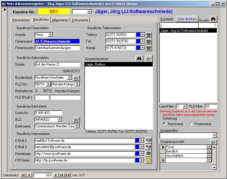 Startbild von Adressdatenbank